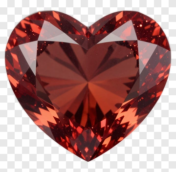 Red Heart-Shaped Gemstone PNG