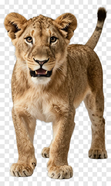Lion Cub Standing Proudly PNG