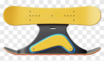 Yellow Snowboard With Blue Accent PNG