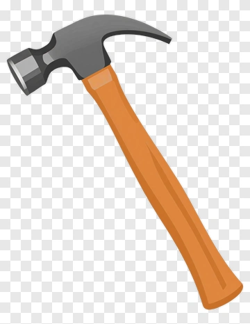 Hammer With Orange Handle PNG