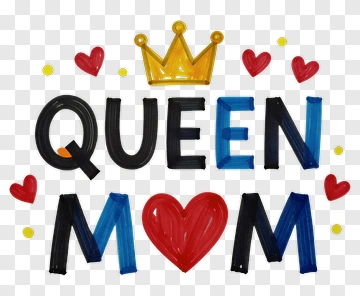 Queen Mom Heart Design PNG