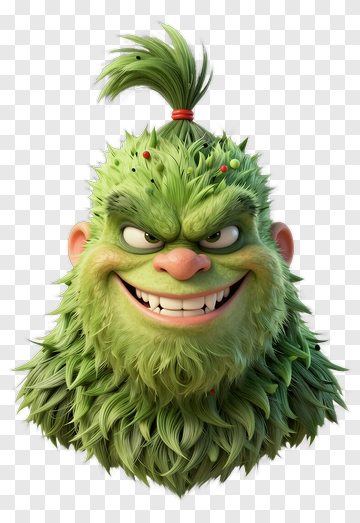 Cartoon Green Character With Spiky Hair PNG