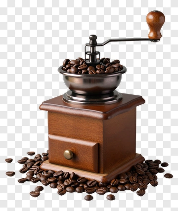 Coffee Grinder With Coffee Beans PNG