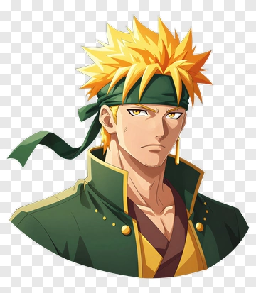 Anime Character With Spiky Blonde Hair PNG