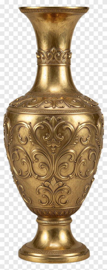 Ornate Gold Decorative Vase PNG