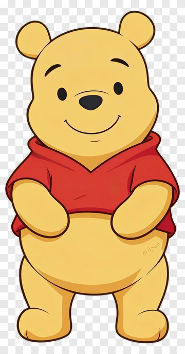 Cartoon Bear In A Red Hoodie PNG
