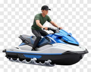 Man Riding A Jet Ski PNG