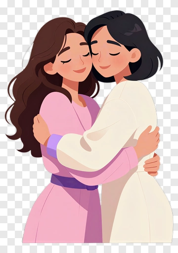 Happy Friends Embracing Each Other PNG