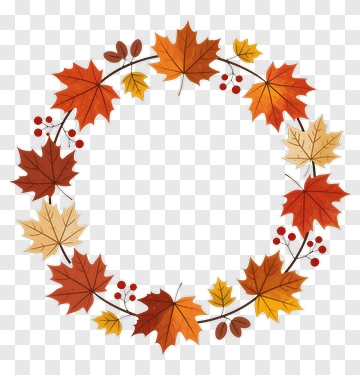 Autumn Leaf Wreath PNG
