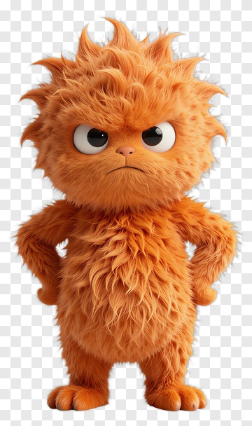 Furry Orange Cartoon Character PNG