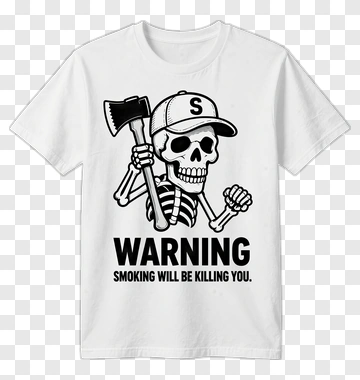 Skeleton Warning About Smoking PNG