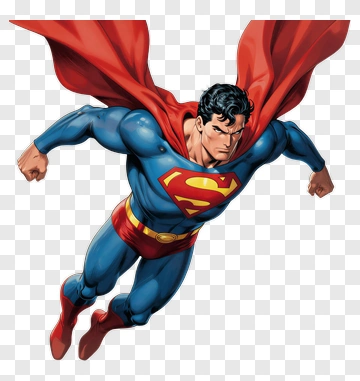 Superman Flying In A Red Cape PNG