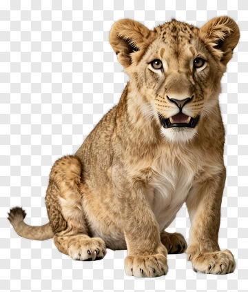Lion Cub Sitting And Looking PNG