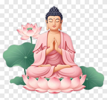 Buddha Sitting On A Lotus Flower PNG