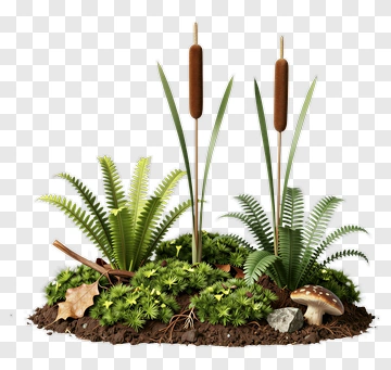 Natural Marsh Plant Composition PNG