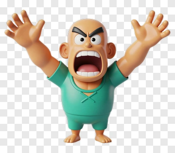 Cartoon Character With Arms Raised PNG