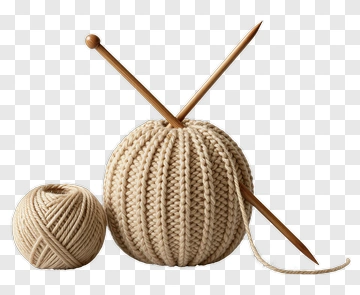 Knitting Yarn Ball And Needles PNG