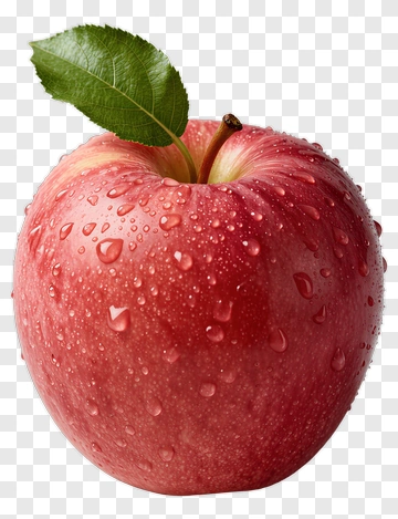 Red Apple With Water Droplets PNG