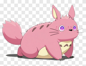 Cartoon Pink Creature With Big Eyes PNG