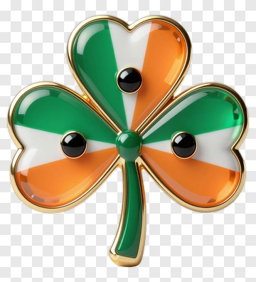 Shamrock With Irish Colors PNG