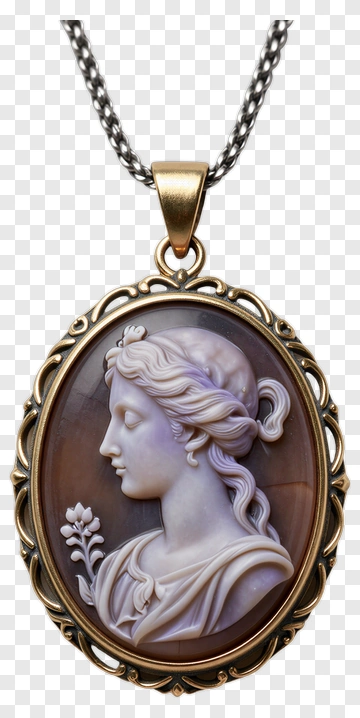 Cameo Pendant With Female Profile PNG
