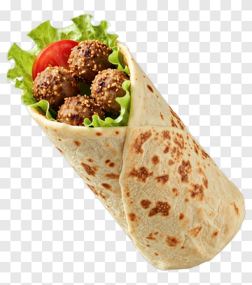 Delicious Wrap With Meatballs And Fresh Vegetables PNG