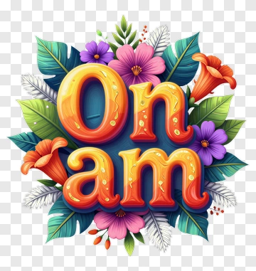 Colorful Onam Floral Design PNG
