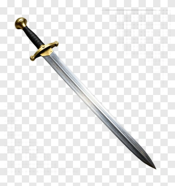 Medieval Sword With Gold And Black Handle PNG