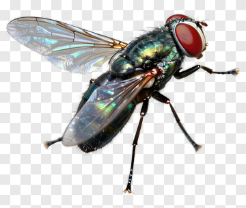 Realistic Fly With Colorful Wings PNG