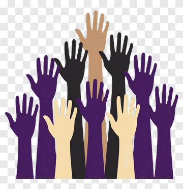 Diverse Hands Raised Together PNG