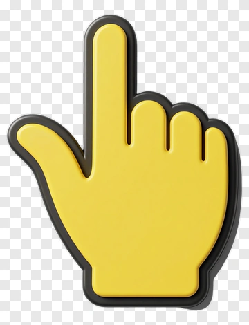 Yellow Hand Pointing Up PNG