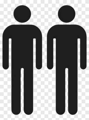 Two Black Silhouetted Figures Standing Together PNG