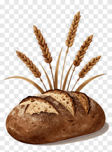 Fresh Bread With Wheat Stalks PNG