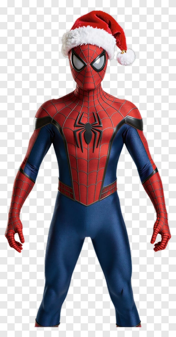 Spider-Man Wearing A Santa Hat PNG