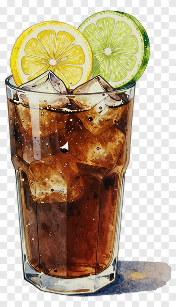 Glass Of Iced Tea With Lemon And Lime Slices PNG