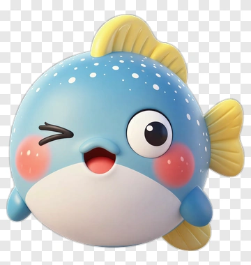 Cartoon Fish Winking PNG