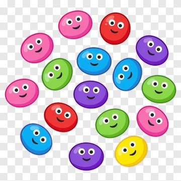 Colorful Smiling Candy Pieces PNG