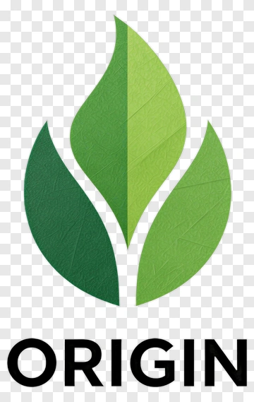 Green Leaf Logo With Origin Text PNG