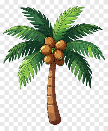 Cartoon Coconut Palm Tree PNG