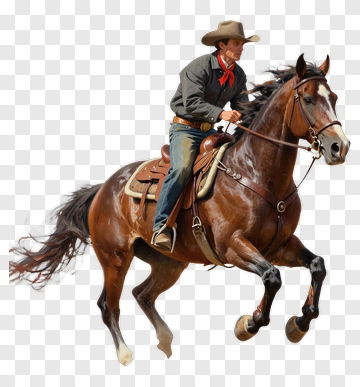 Cowboy Riding A Horse PNG