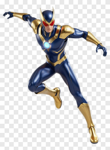 Superhero In Dynamic Pose PNG