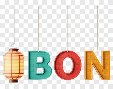 Colorful Lantern And Hanging Letters PNG