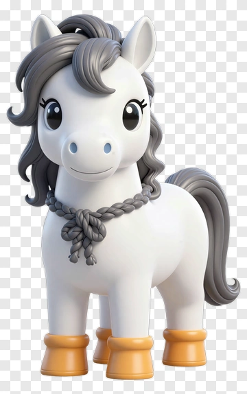 Cartoon Pony With Braided Mane PNG