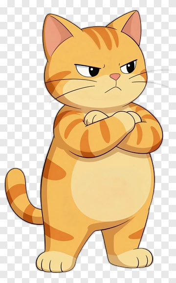 Angry Cartoon Cat PNG