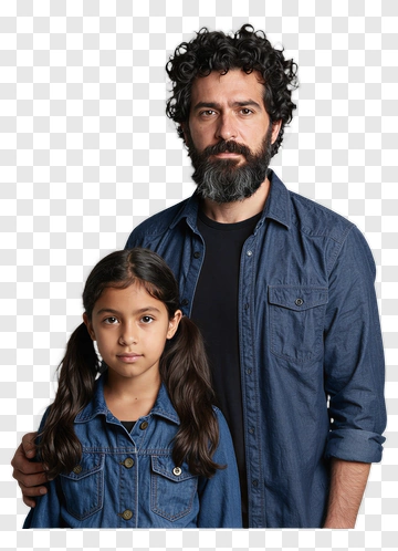 Father And Daughter Portrait PNG