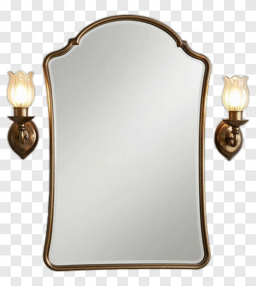Wall Mirror With Sconce Lights PNG