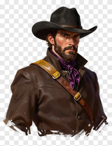 Cowboy Character Portrait PNG