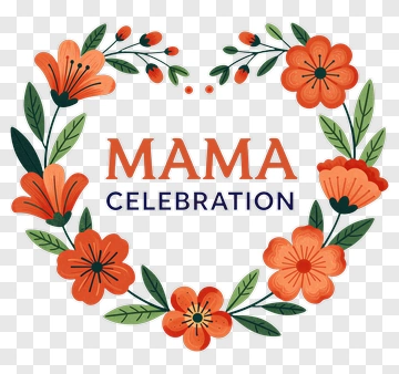 Mama Celebration Floral Wreath PNG