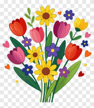 Colorful Flower Bouquet PNG