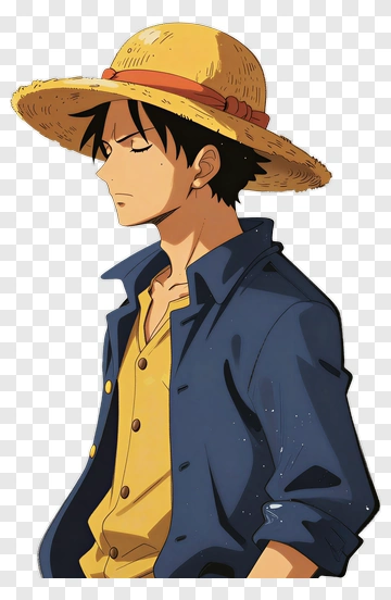 Anime Character Wearing A Straw Hat PNG